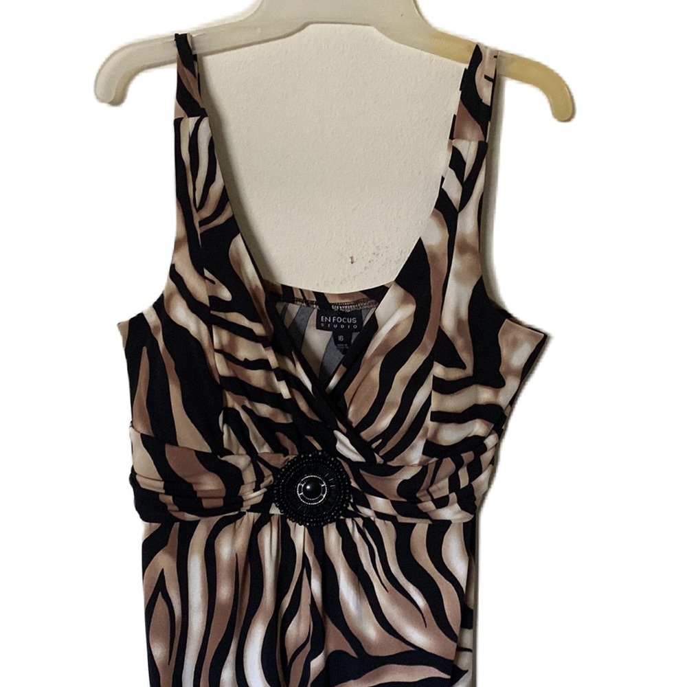 ENFOCUS STUDIO | PLUS SIZE 16 | ANIMAL PRINT WITH BEADED FRONT |